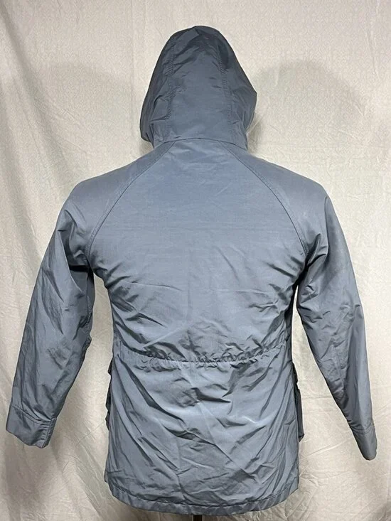 Vintage Woolrich Woman Hooded Parka Plaid Wool Lined Blue Jacket M - Picture 3 of 9